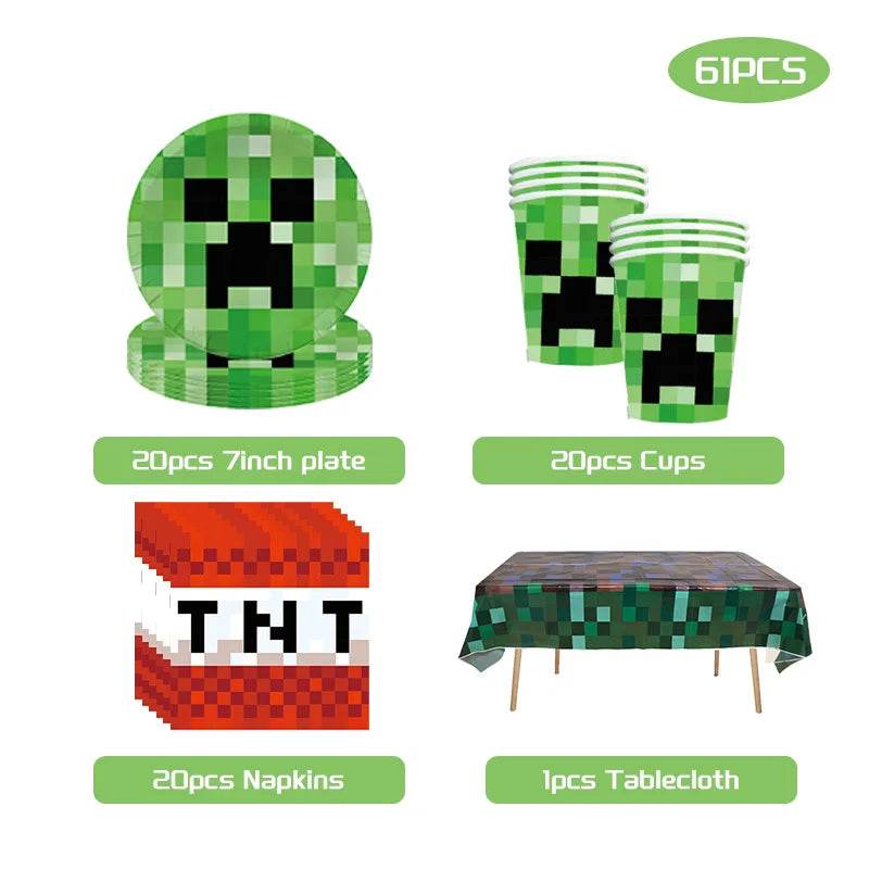 Décorations d'anniversaire - Minecraft - Blocs & Idées
