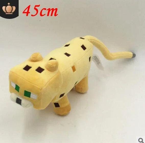 Peluche Minecraft Léopard de 45cm avec motifs et détails colorés pour les fans du jeu