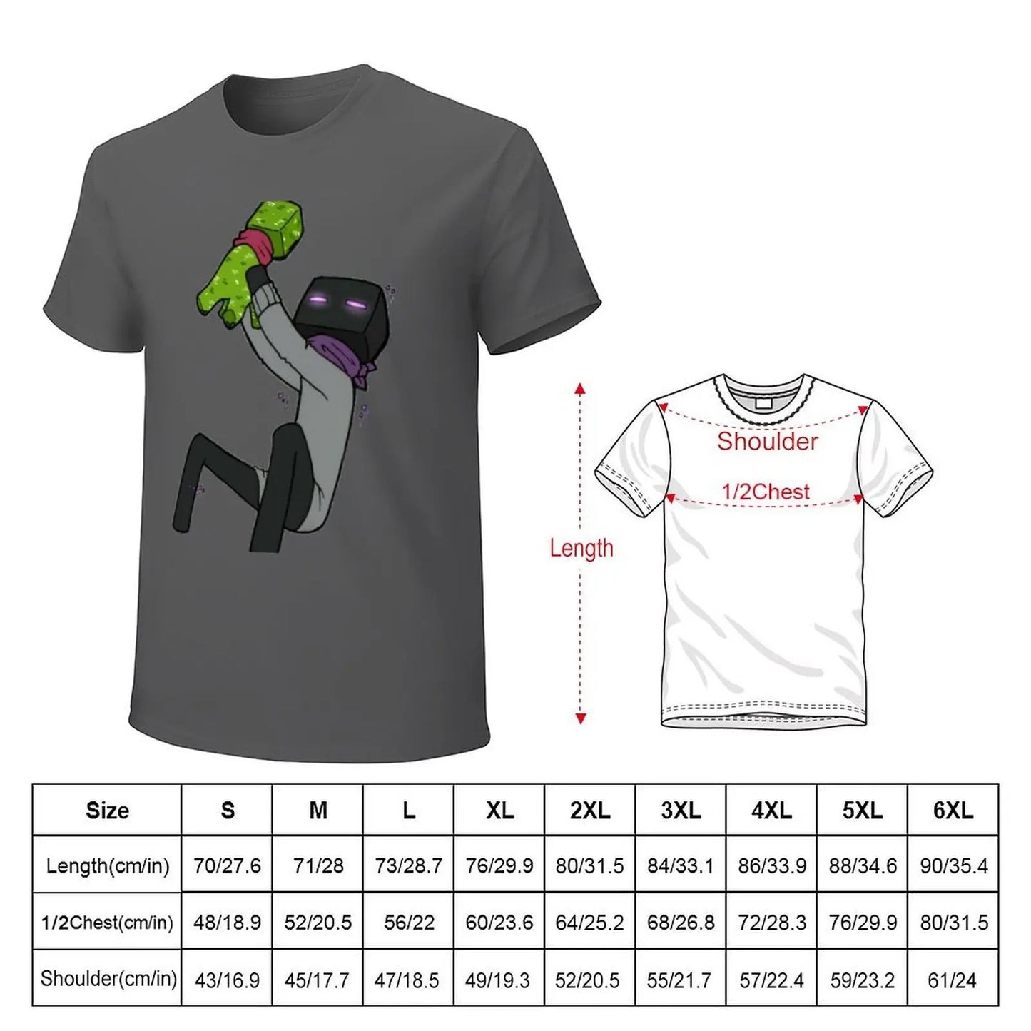 T-Shirt Enderman et Creeper - Minecraft